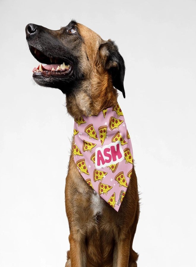 PawsIndia Dog Bandana with Collar Small Medium Large Dogs & Cats 100% Adjustable with Buckle Stretchable Fabric Pizza - Image 2